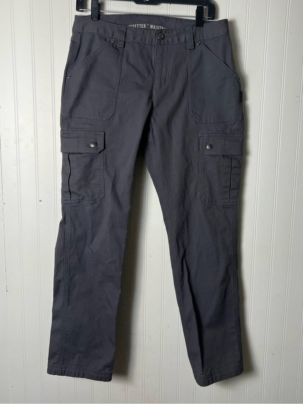 Duluth Pants Womens 6x29 Gray Flex Fire Hose Slim Leg Cargo Pants Outdoor